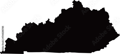 Kentucky Silhouette Map United States State Outline Vector