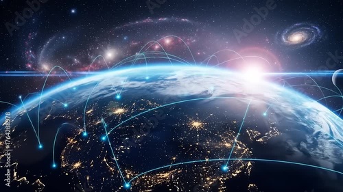 Global Network Connection with Earth, and Galaxy.