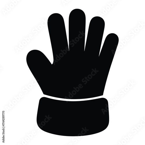 Santa Gloves Silhouette, Vector, Illustration