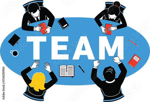 Teamwork collaboration meeting business strategy success concept