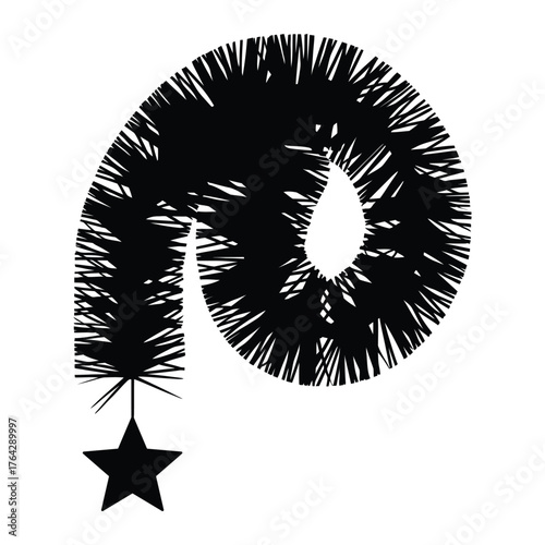 Tinsel Silhouette, Vector, Illustration