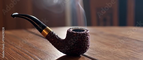 tobacco pipe with smoke