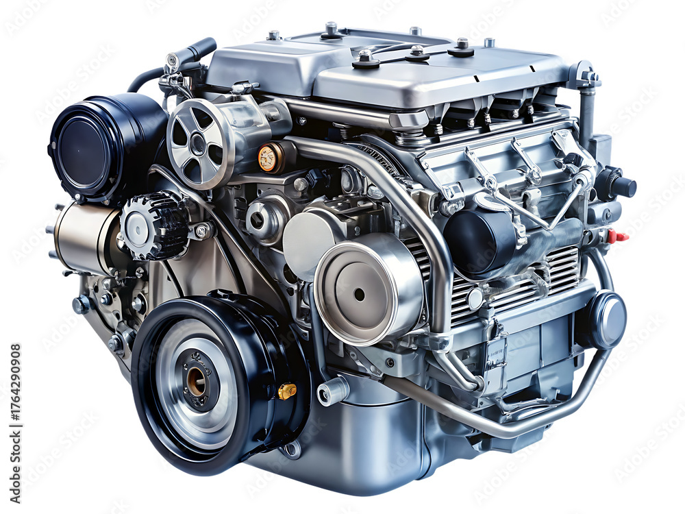 Fototapeta premium car engine isolated on white background .PNG. AI Generated