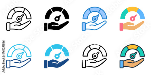 Analytics icon set multiple style collection 
