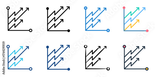 Trends icon set multiple style collection 
