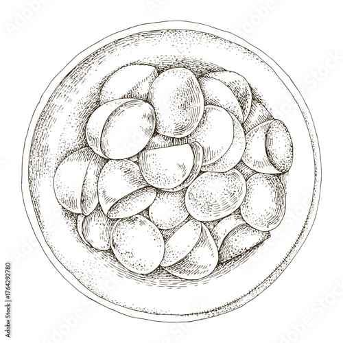 Roasted baby potatoes on a plate