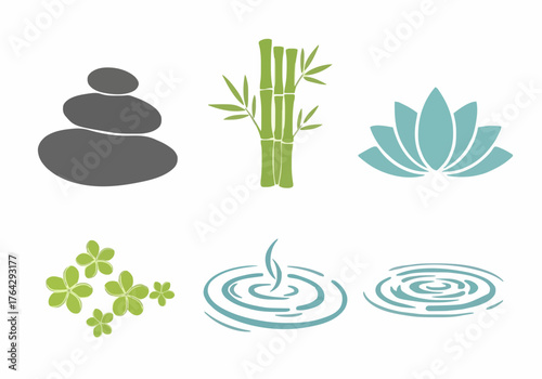 Spa wellness zen elements nature still life