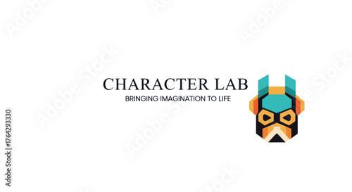 Character Lab Logo Featuring Geometric Robot Head Design.