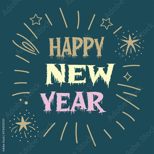 Bold glamorous new year celebration design with festive elements