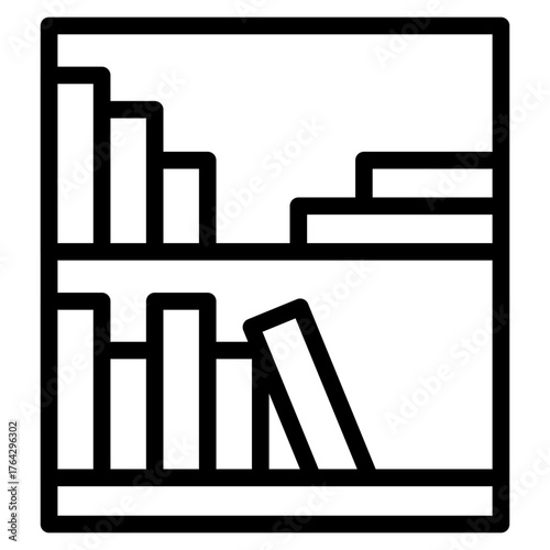 Bookshelf icon in vector illustration