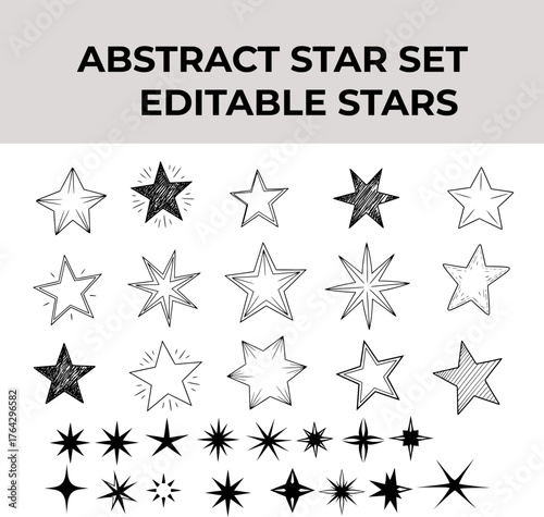 black and white star icons