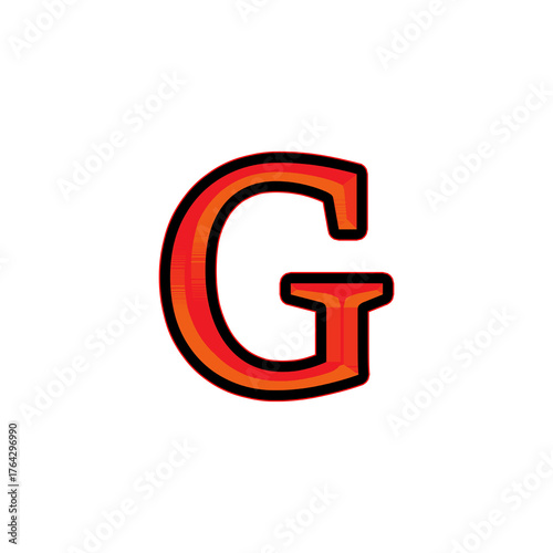 3d red letter G
