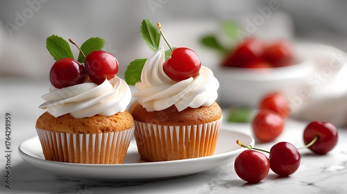 Cherry Cream Dream Cupcakes.