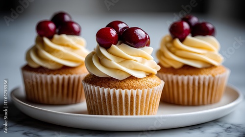 Red and White Swirl Cupcake Art