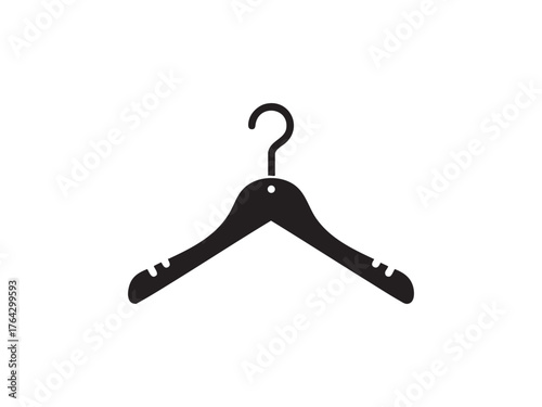 Silhouette icon of a clothes hanger for fashion and retail storage solutions silhouette