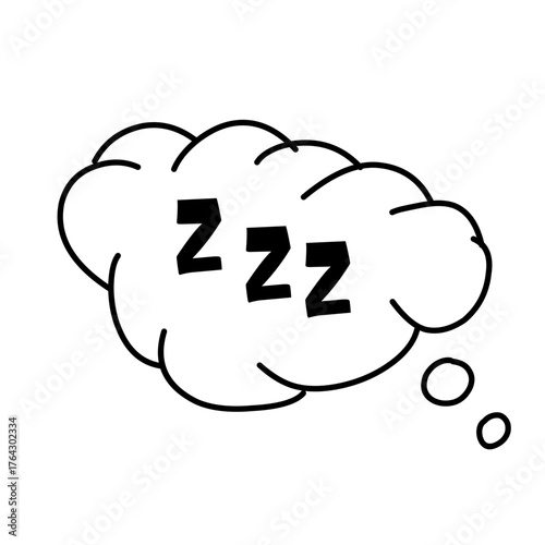 cloud bubble sleep zzz doodle