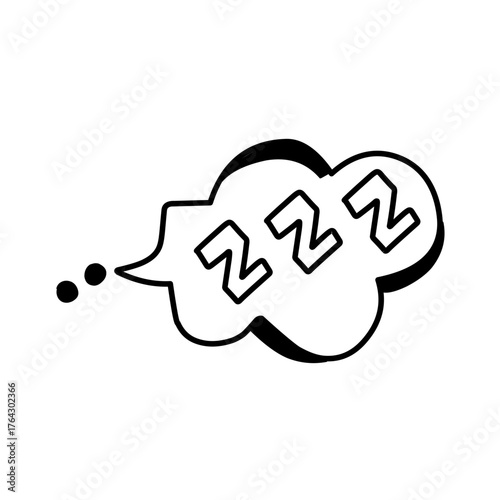 cloud bubble sleep zzz doodle