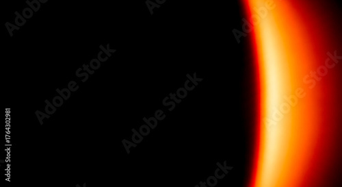 Red light leak overlay on black background, abstract vintage lens flare effect for photo editing, warm orange film burn for creative design