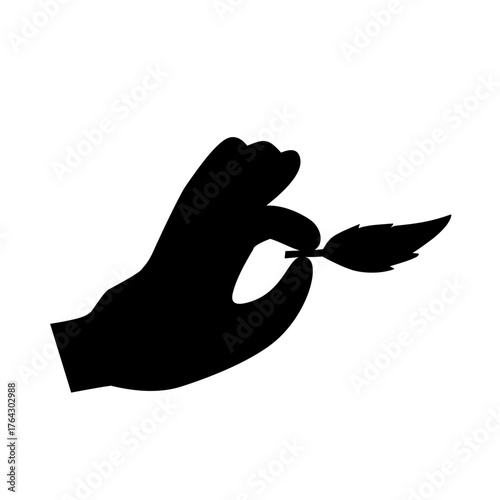 hand gesture holding a leaf