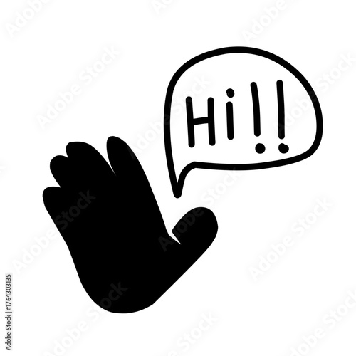 hand gesture icon saying hi