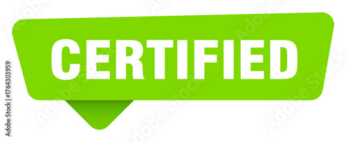 certified green sign isolated on transpatent background. certified sticker
