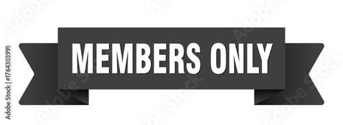 members only ribbon isolated on transparent background. members only ribbon