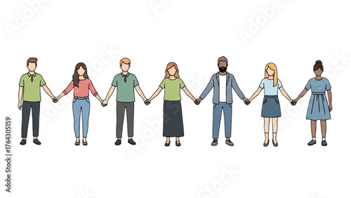 A Diverse Group of People Holding Hands in Solidarity