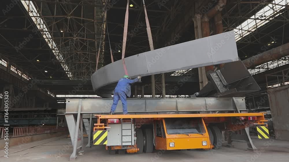 Loading a ship section or metal structure onto a self-propelled modular ...