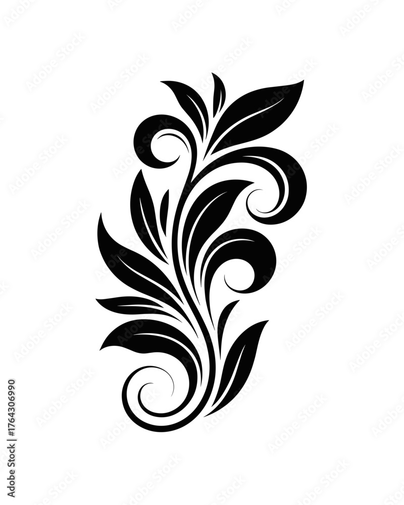 Fototapeta premium Elegant Floral Swirl Ornament Design