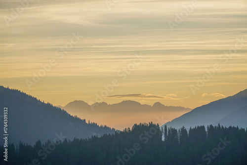Sunset Landscape Austria Alps Serfaus
