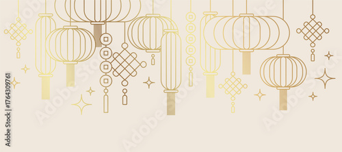 radiant red lanterns illuminating the Chinese New Year with festive elegance, cultural richness, and the warm glow of prosperity and unity banner, poster, card