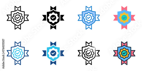 Authority icon set multiple style collection 
