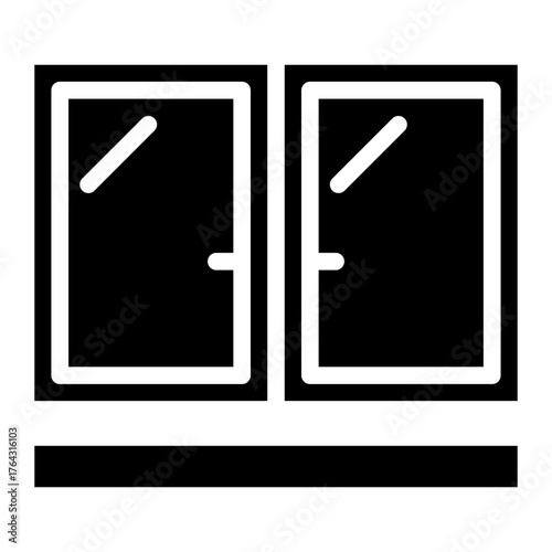 Window  icon glyph style vector illustration