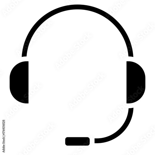 Headset  icon glyph style vector illustration
