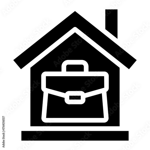 Home office icon glyph style vector illustration