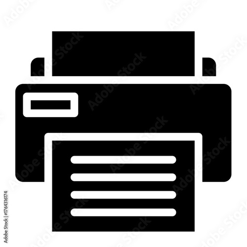 Printer icon glyph style vector illustration
