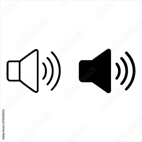 Wallpaper Mural Black and white speaker volume icons sound audio Torontodigital.ca