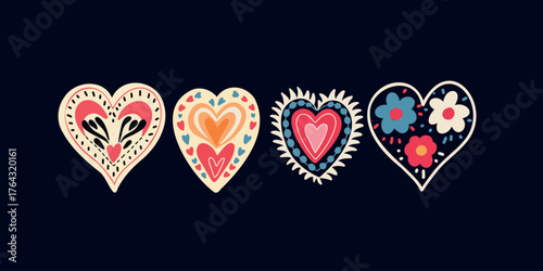 vector illustration cute love symbols illustrations