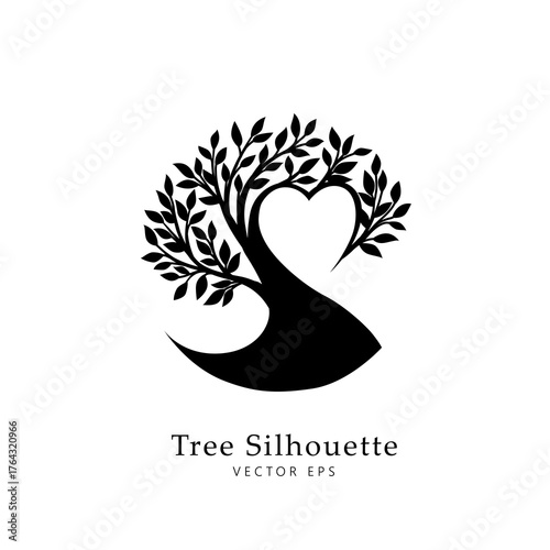 Beautiful abstract tree life decoration element.. Vector illustration of tree with branch and leaves. 