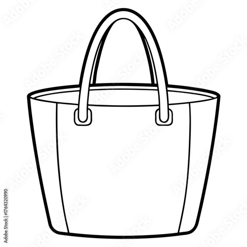 Simple black and white outline of a tote bag