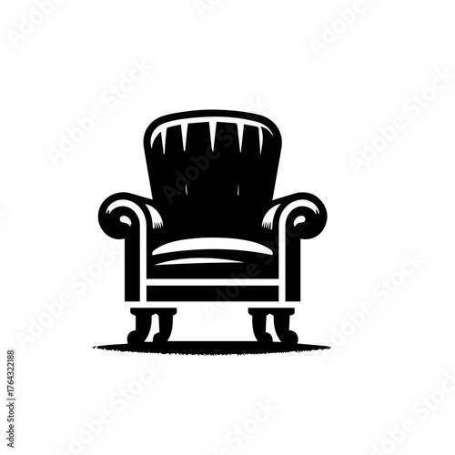 Modern Leather Office Chair Vector Illustration