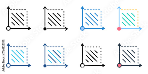 Area icon set multiple style collection 
