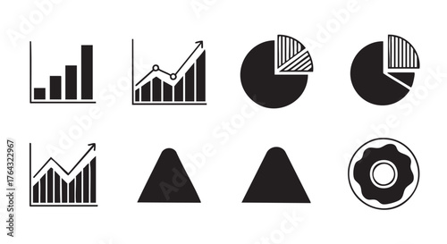 Business growth chart collection showing positive trends in various formats
