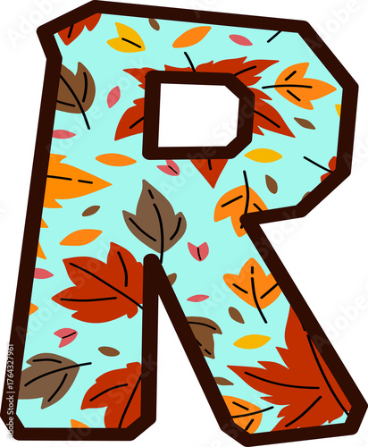 fall letter r with leaves clip art preview