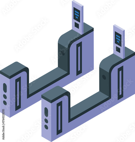 Streamlined access control system ensuring efficient passenger flow in public transport areas