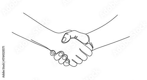 Handshake illustration symbolizing agreement cooperation and partnership in business.