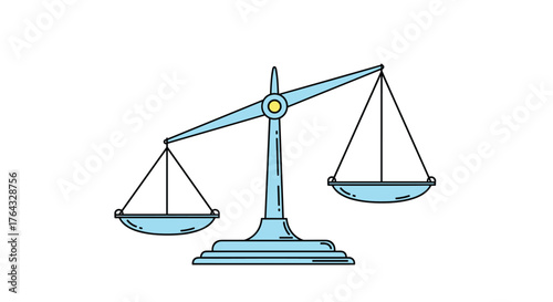 A simple illustration of a balanced scale with two pans.