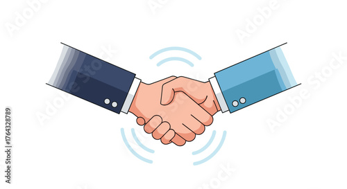 Two businessmen shaking hands to finalize a successful business agreement.