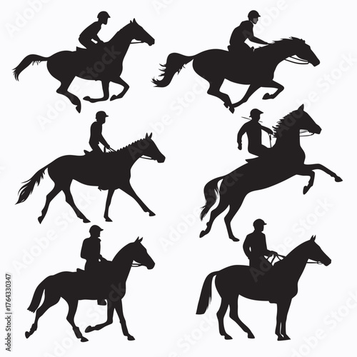 Vector art of horse riding isolated