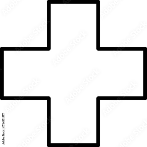 Medical cross icon for health, first aid, and emergency